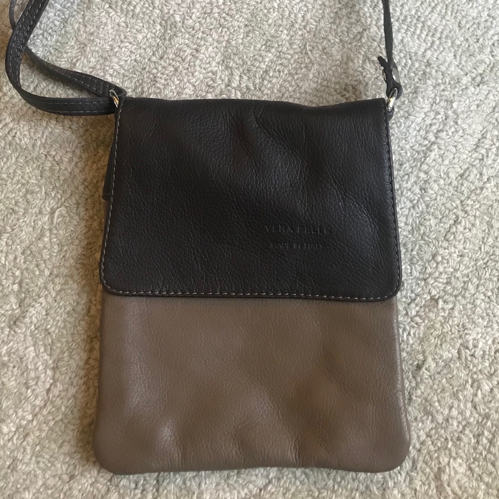 Tan and Brown Leather Crossbody Bag - NWOT